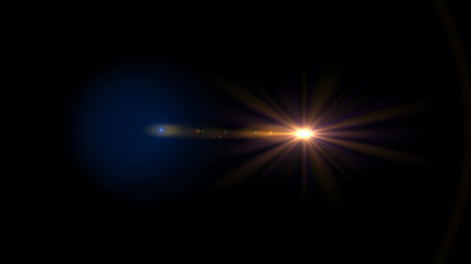 Fototapeta premium bright orange lensflare