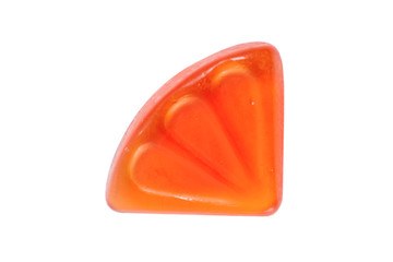 orange fruit jelly candy isolated