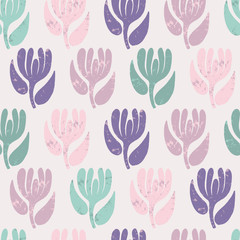 Seamless pattern with abstract flowers