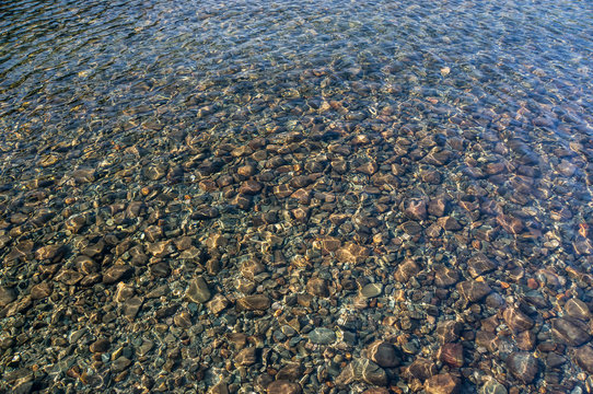 Blue lake idill under cloudline sky