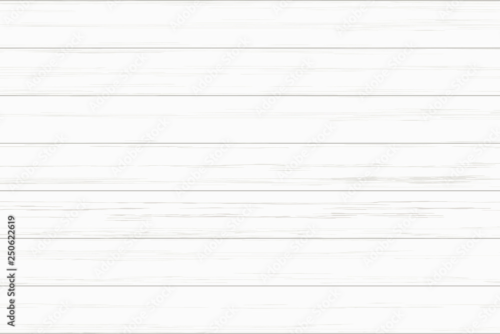 Wall mural White wood plank texture for background. Vector.