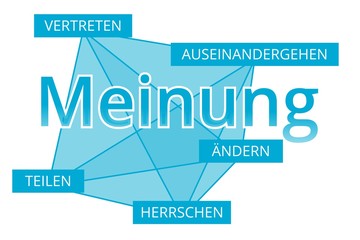 Meinung - Begriffe verbinden, Farbe blau