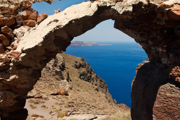 Oia et Fira île de Santorin en Grèce
