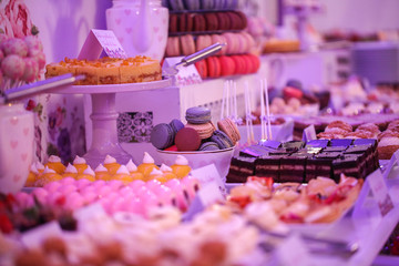 Delicious candy bar, selective focus