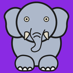 Elephant in cartoon style.