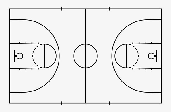 Basketball court floor with line for background. Basketball field. Vector.