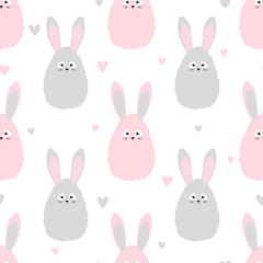 Easter pattern with cute bunnies. Baby print