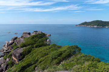 Fototapeta premium Landscape view of Similan Island and Phuket Island, tropical island in Thailand. Very beautiful and paradise beach and sea.