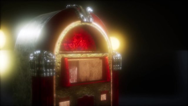 retro jukebox in the dark
