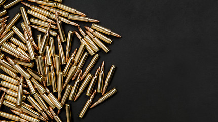 Cartridges on a black background