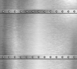 Metal steel background with rivets 3d illustration