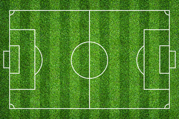 Football field or soccer field for background. Green lawn court for create game.