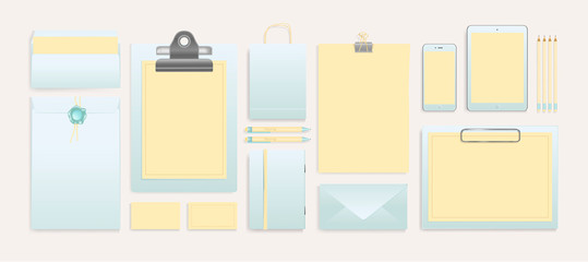Realistic Branding Mockup set. Corporate identity mockup.