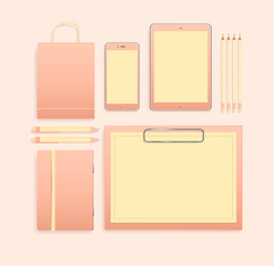 Realistic Branding Mockup set. Corporate identity mockup.