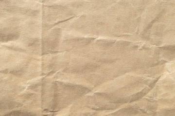 Brown crumpled paper texture background.