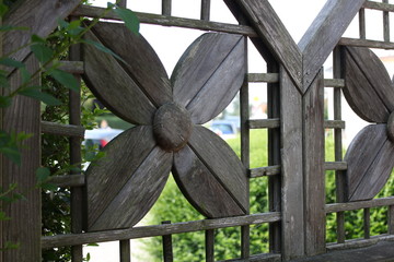 Holzzaun mit Blume