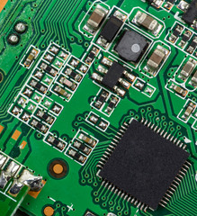 Electronic circuit board close up