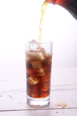 Coke in glass with ice