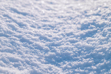 Fototapeta premium Snow Cover Close-up Bokeh Background