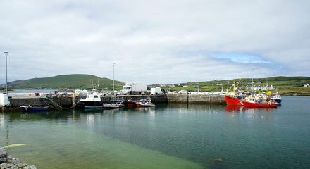 Fototapeta na wymiar West of Ireland.County Kerry.Small fishing port Portmagee. 