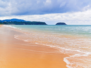 Karon Beach on Phuket Island (Thailand) in cloudy weather in November