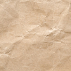 Brown crumpled paper texture background.