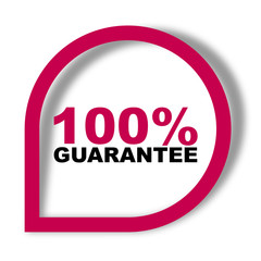 red vector banner 100% guarantee