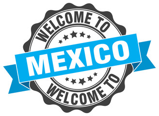 Fototapeta premium Mexico round ribbon seal