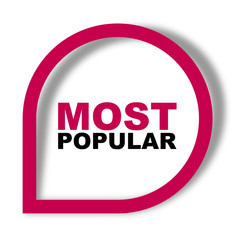 red vector banner most popular