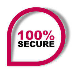 red vector banner 100% secure