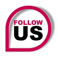 red vector banner follow us
