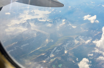 Naklejka na ściany i meble Canadian Rocky Mountains from the plane 3