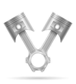piston with a connecting rod part of a car engine stock vector illustration