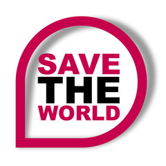 red vector banner save the world