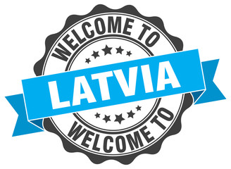Latvia round ribbon seal