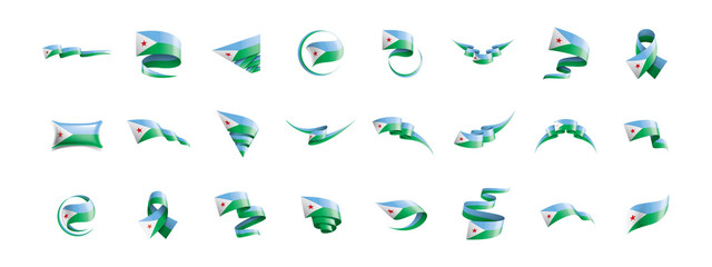 Djibouti flag, vector illustration on a white background
