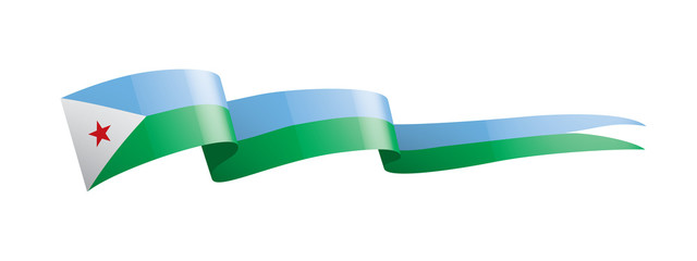 Djibouti flag, vector illustration on a white background