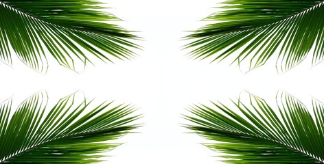 Palm leaves isolated on white background