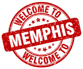 welcome to Memphis red round vintage stamp