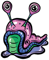 Cartoon Slimey Slug Illustration Character