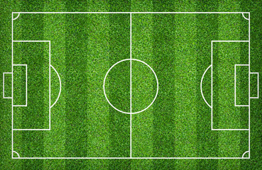 Football field or soccer field for background. Green lawn court for create game.