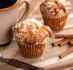 French Toast Muffins and Cup of Coffee