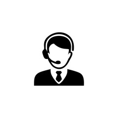 Call center worker with headset.