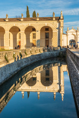Fototapeta premium Villa Manin, former residence of the Doge of Venice. Colors of the sunset. Passariano, Codroipo