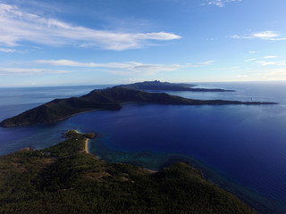 Fiji drone landscape and beach