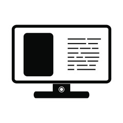 Monitor icon with site on screen