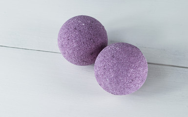 The foaming handmade violet bombs