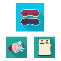 Isolated object of dreams and night icon. Collection of dreams and bedroom stock vector illustration.