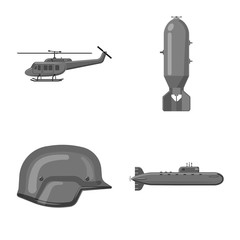 Vector design of weapon and gun icon. Collection of weapon and army vector icon for stock.