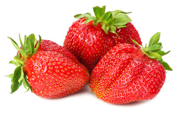 Strawberry isolated on white background. Healthy food.